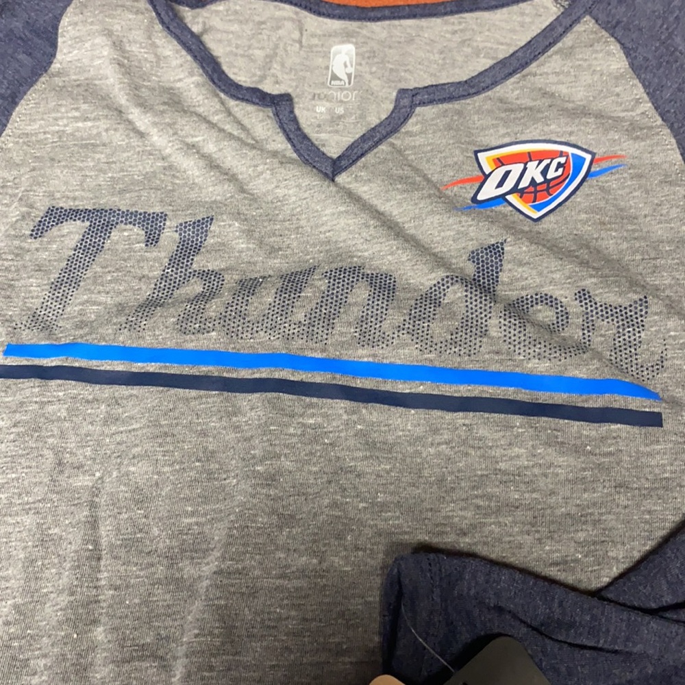 NWT NBA OKC Thunder basketball 3/4 jr shirt - Picture 5 of 9
